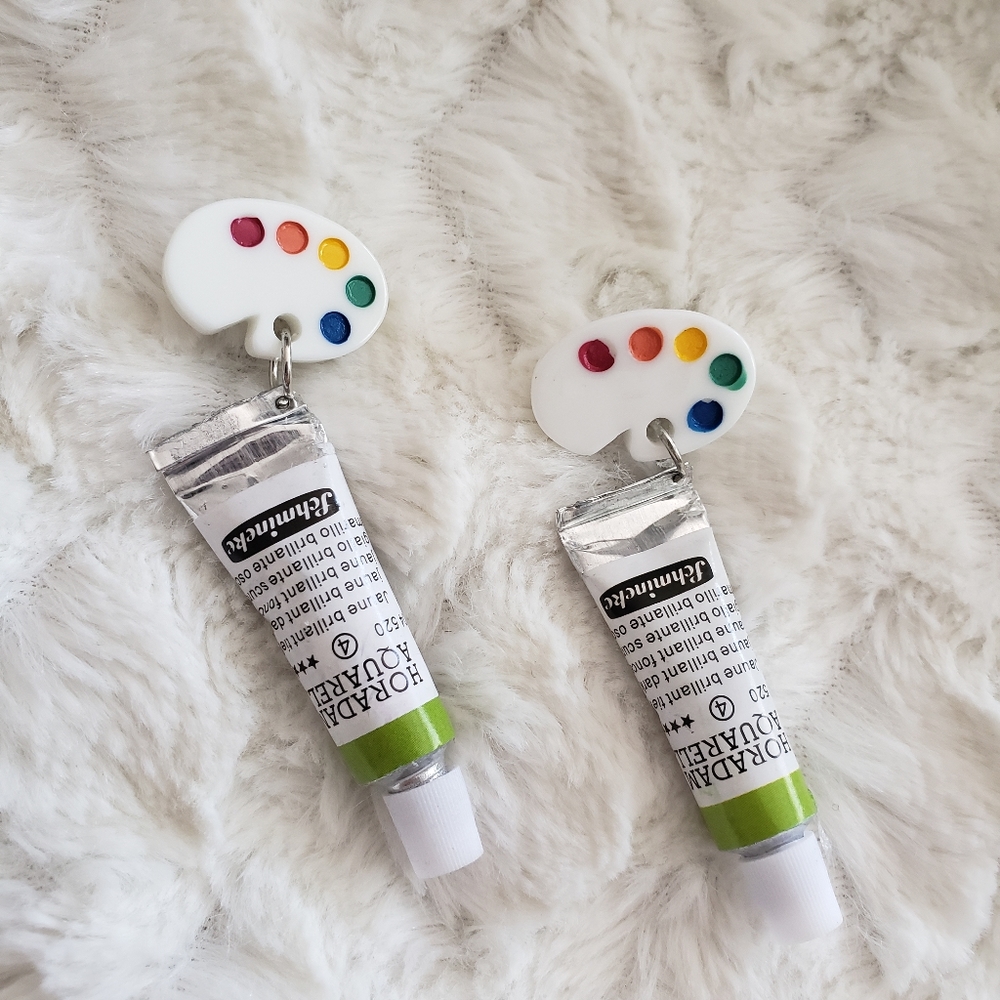 Green Paint‎ Earrings